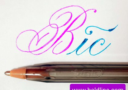 خوشنویسی انگلیسی با خودکار بیک